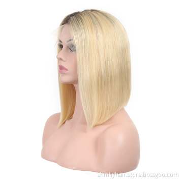 Wholesale 1b/613 Virgin Hair Short Bob Wig, Good Quality Peruvian Remy Hair 13*4 Lace Front Bob Wigs 9A 10A Blonde